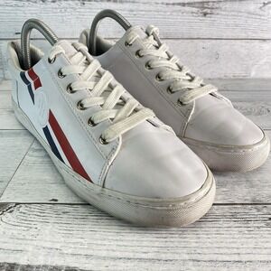 Tommy Hilfiger Lindee Sneakers Mens 9.5 M White Leather Striped Casual Shoes
